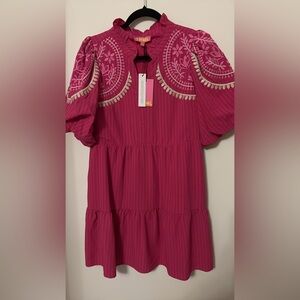 THML Pink Embroidered Dress